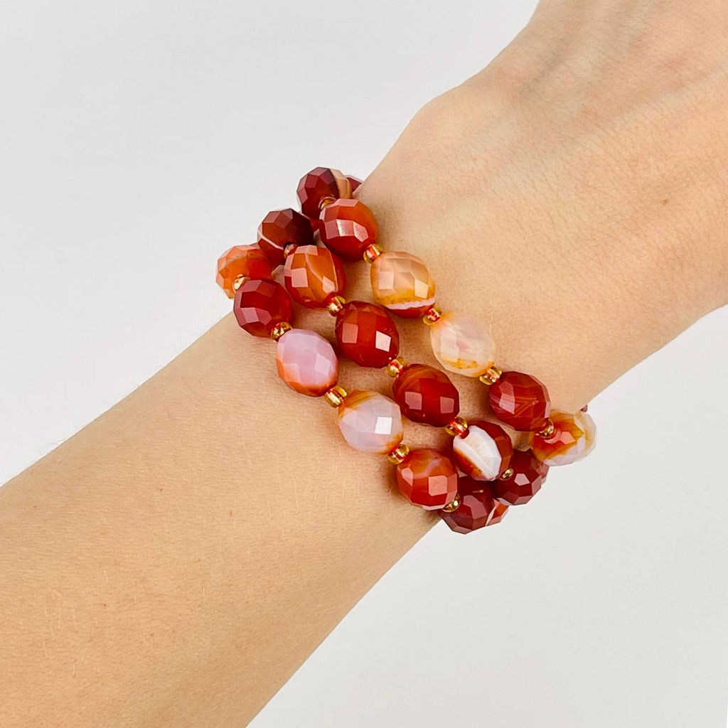 Бусины для украшений из Сардоникса (30 бусин) 37 см