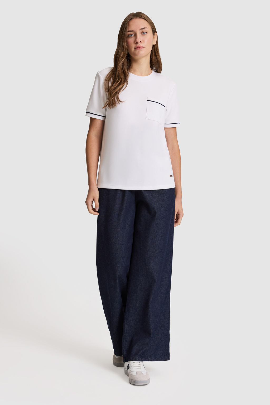 Kad_n Beyaz Bisiklet Yaka Basic Ti__rt - U.s. polo assn фото 4
