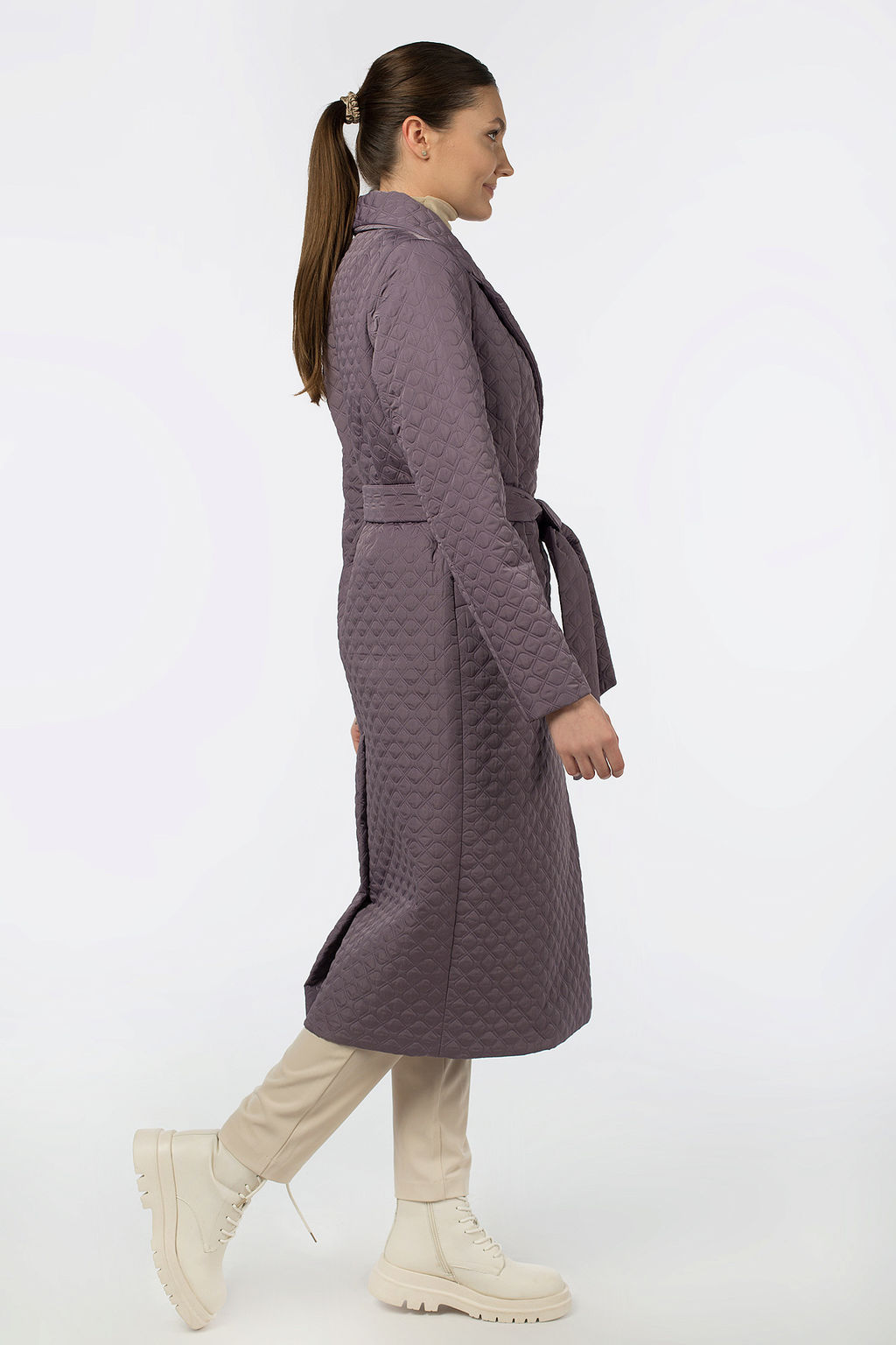 Пальто женское демисезонное (пояс) - El podio фото 3