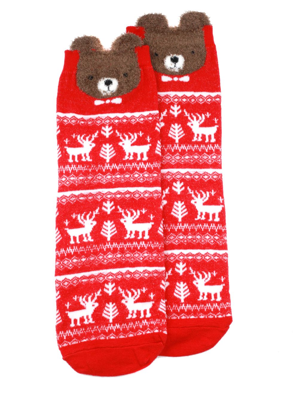 Носки НГ р.35-40 Red christmas Мишка