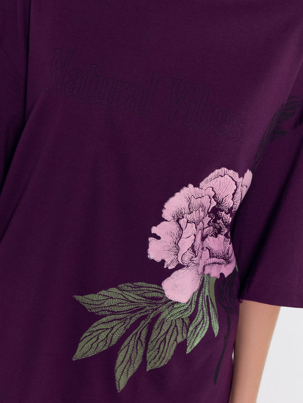 Футболка женская фиолетовая с цветком инжир +печать 112874 - Mark formelle фото 6