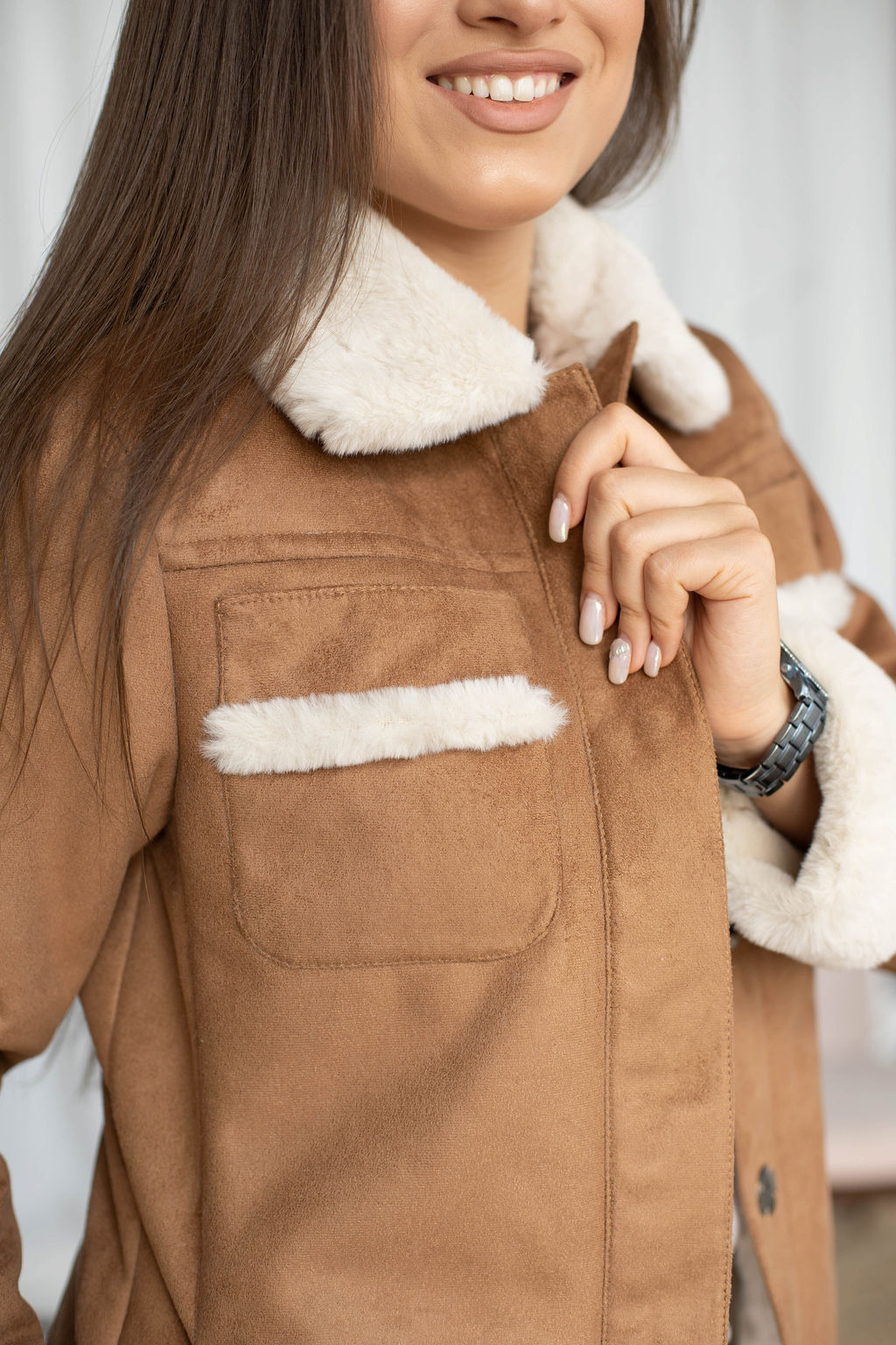 Дублёнка женская демисезонная 22565 (голубой) - Kankan фото 11