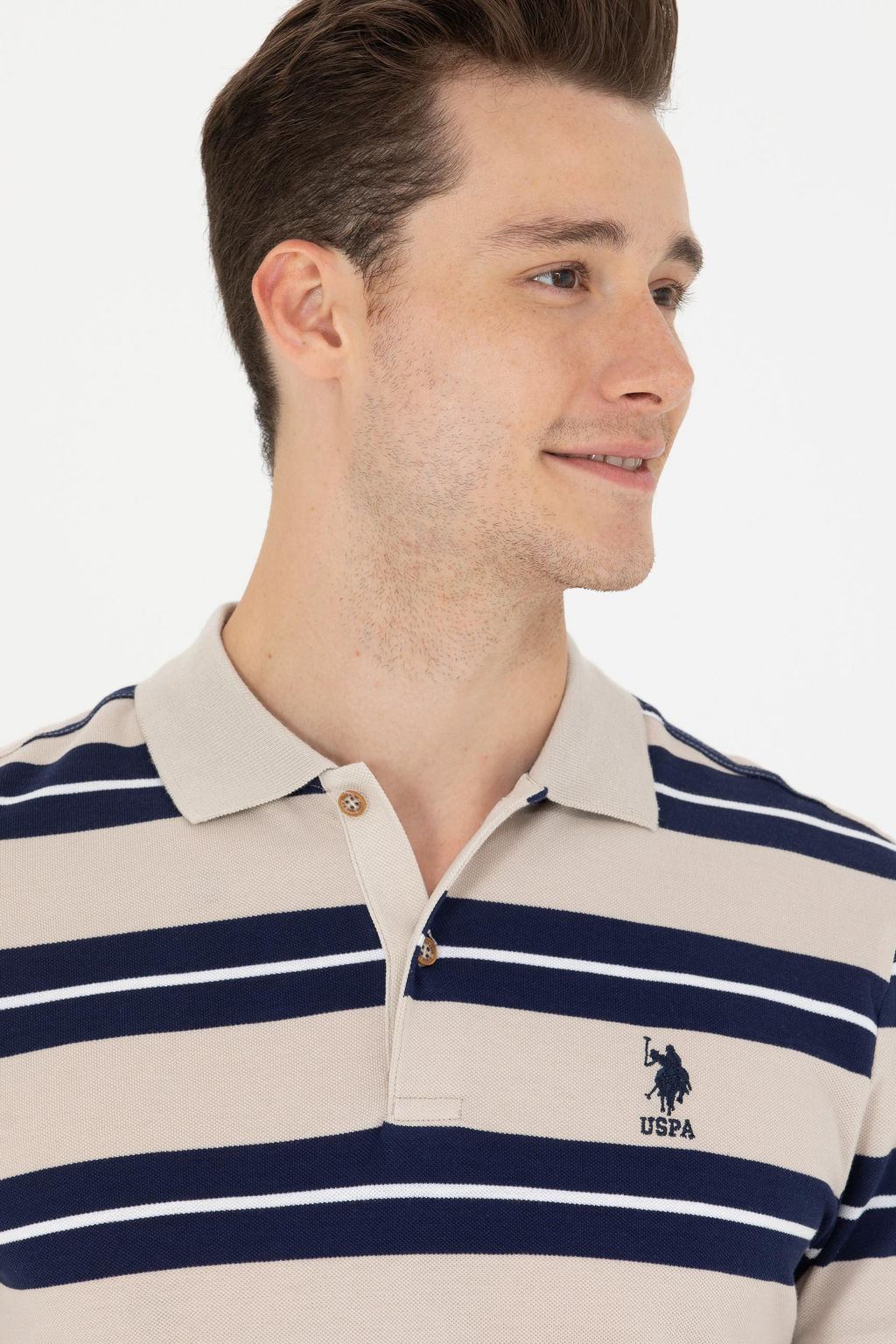 U. S. Polo Assn Мужская футболка с воротником-поло Stone - U.s. polo assn фото 2