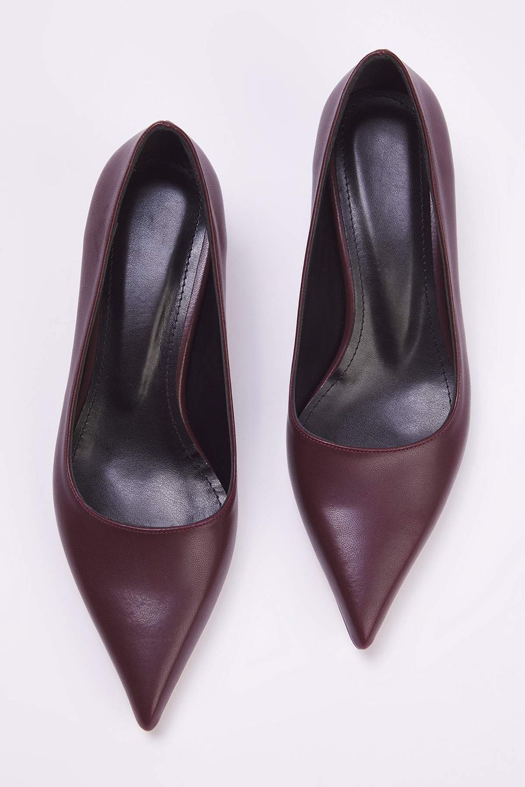 Bordo Sivri Burun Kitten Topuklu Kad?n Klasik Topuklu Ayakkab? TAKAW26TO00011