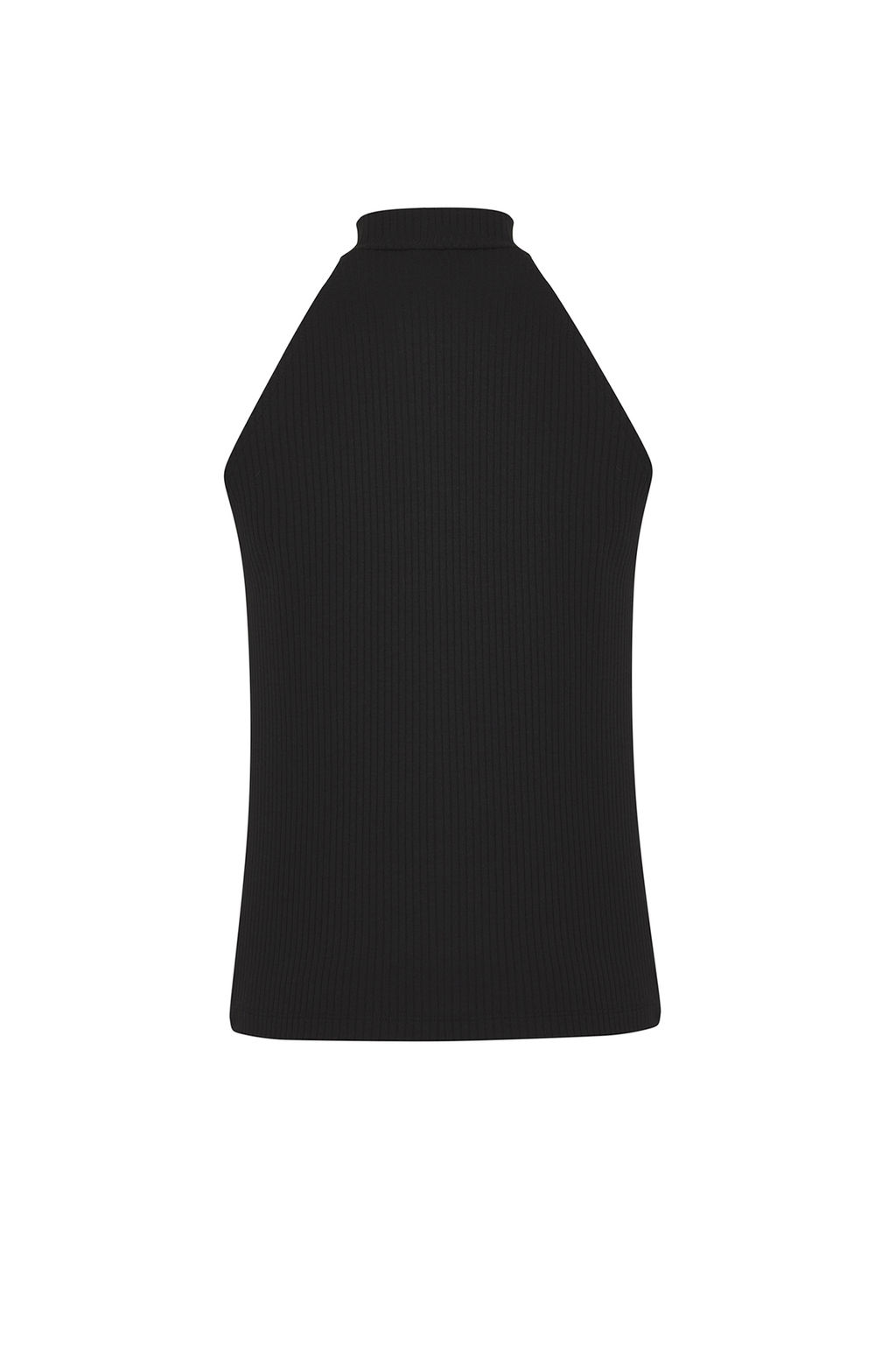 Siyah Regular/Normal Kal?p Halter Yaka Esnek Orme Atlet TWOSS25AL00021
