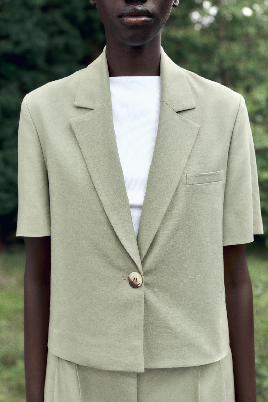 SHORT SLEEVE LINEN BLEND BLAZER - Zara фото 11
