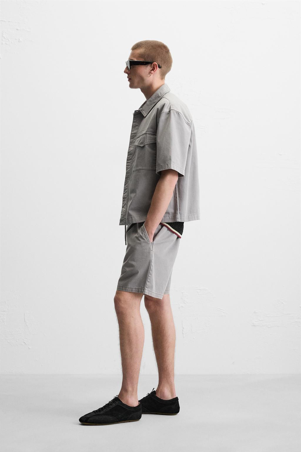 WASHED RELAXED FIT BERMUDA SHORTS - Zara фото 23