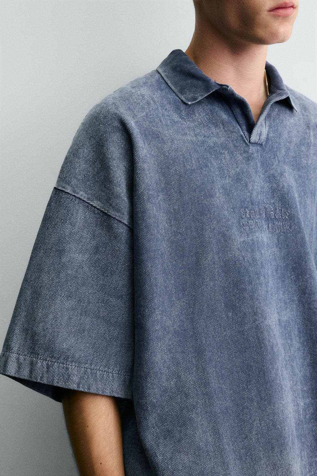 WASHED TEXTURED POLO SHIRT - Zara фото 5