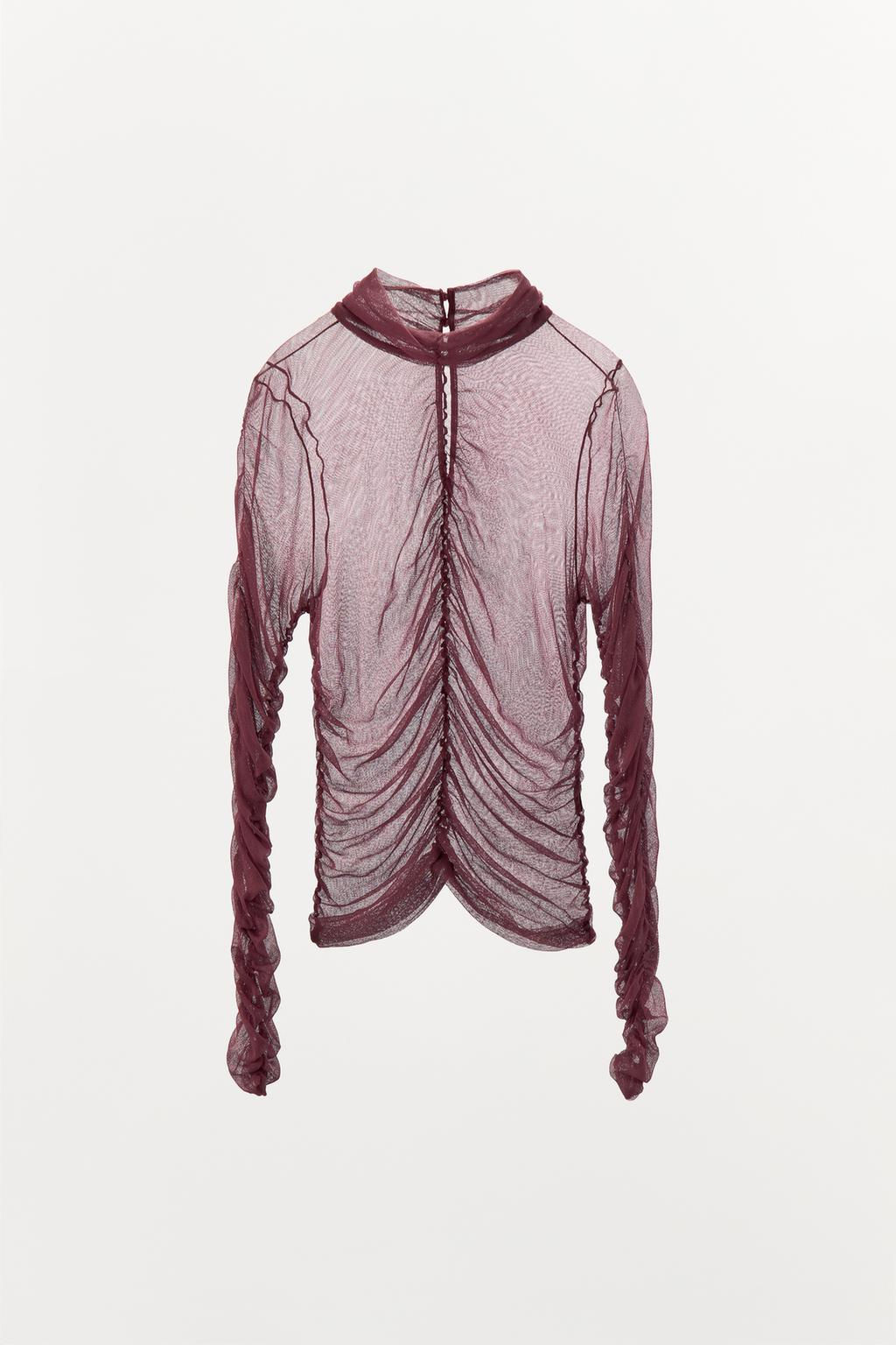 100% SILK DRAPED TOP - Zara фото 18