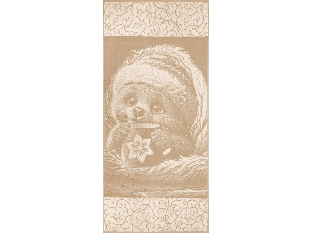 6с102.511ж2 Под пледом(лён3) Полотенце махровое 67х150см