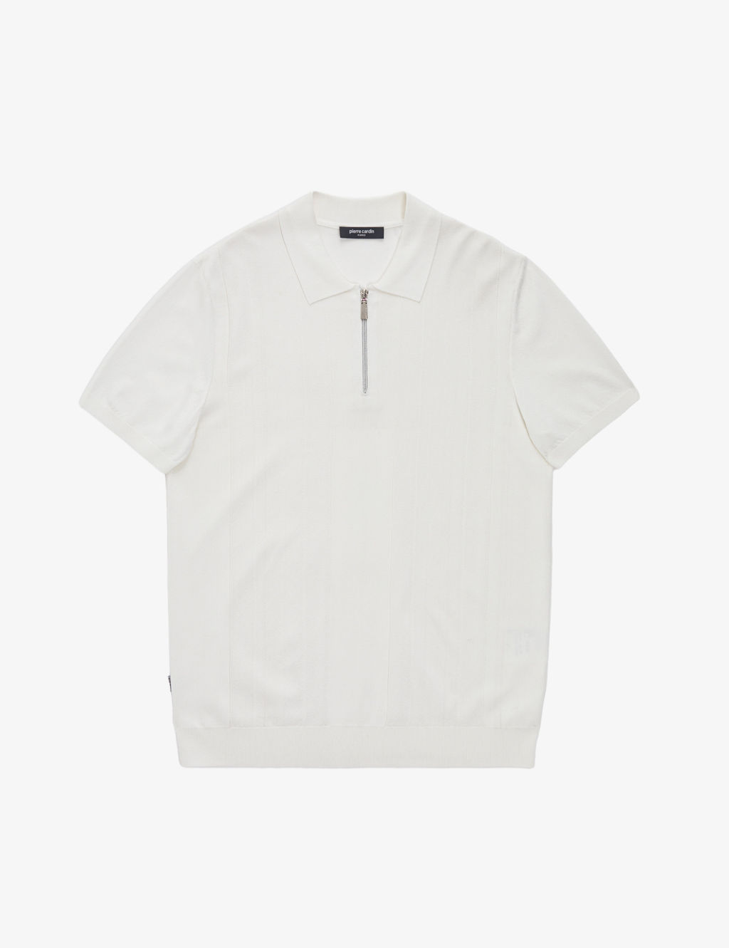 Ekru Slim Fit Polo Yaka Fermuarl_ Triko Ti__rt