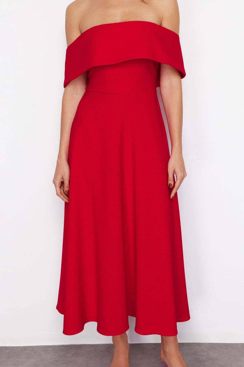 TRENDYOLMILLA Siyah Yaka Detayl? A-Kesim Dokuma S?k Abiye Elbise TPRSS24EL00210 фото 4