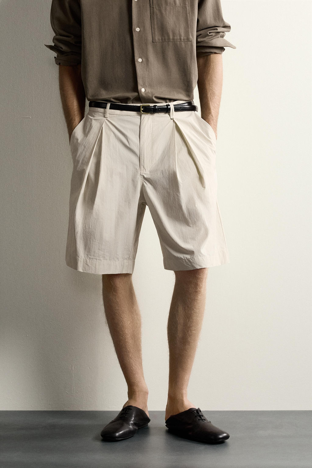 BERMUDA WIDE FIT PLIEGUES / Beige - Zara фото 2