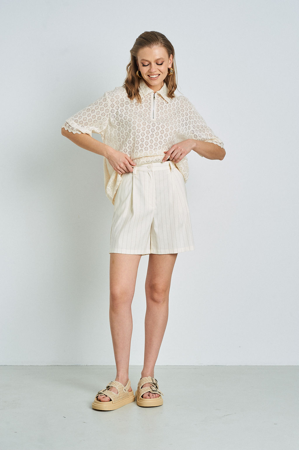 Поло из трикотажного кружева - Mixan фото 2