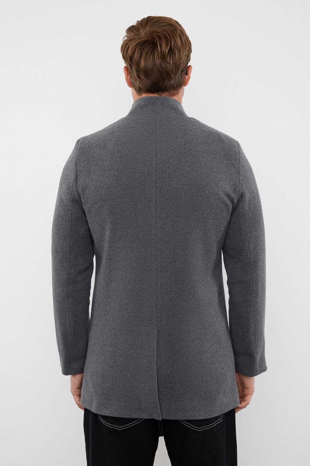 TRENDYOL MAN Antrasit Slim Fit Dik Yaka K?sl?k Kase Kaban TMNAW24KB00005 - Trendyolmilla фото 5
