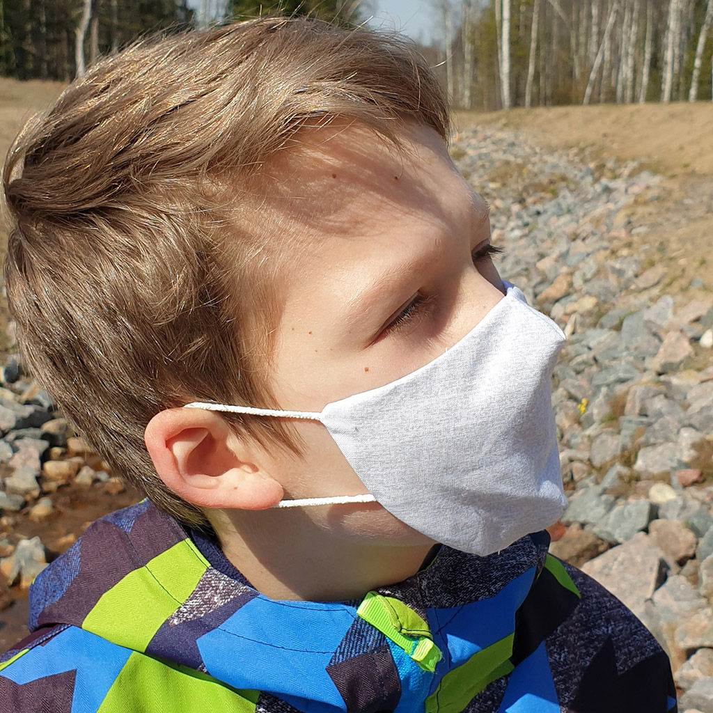 Маска защитная 2-х слойная S, фигурная, многоразовая, на резинке, хлопок 100%, на 3-4 года, набор 3шт (Россия) - Домашняя мода фото 7