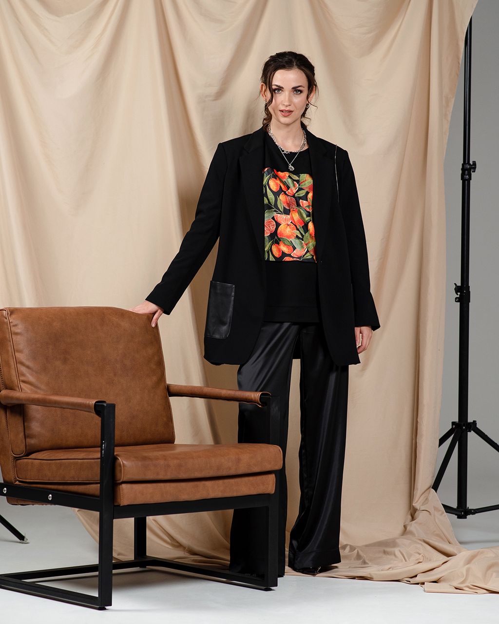 Удлинённый свитшот со вставкой ASTP052, джемпер, футер - Sahar art lab фото 11