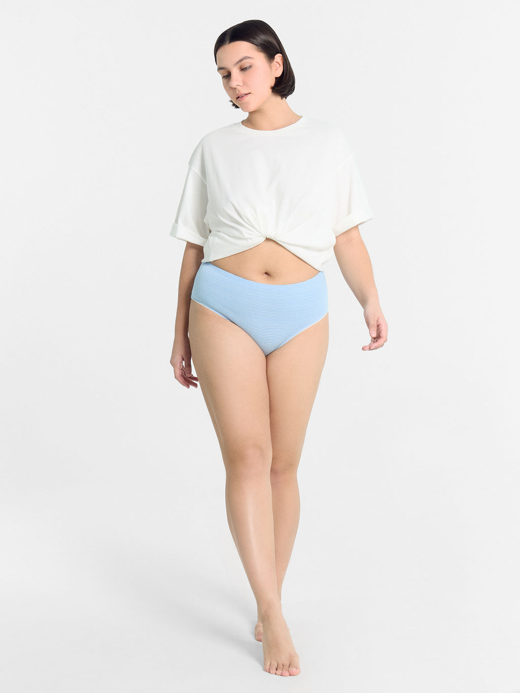 Цена за 2 штуки! Трусы женские макси голубые в полоску полоска на голубом1 412075 - Mark formelle фото 4