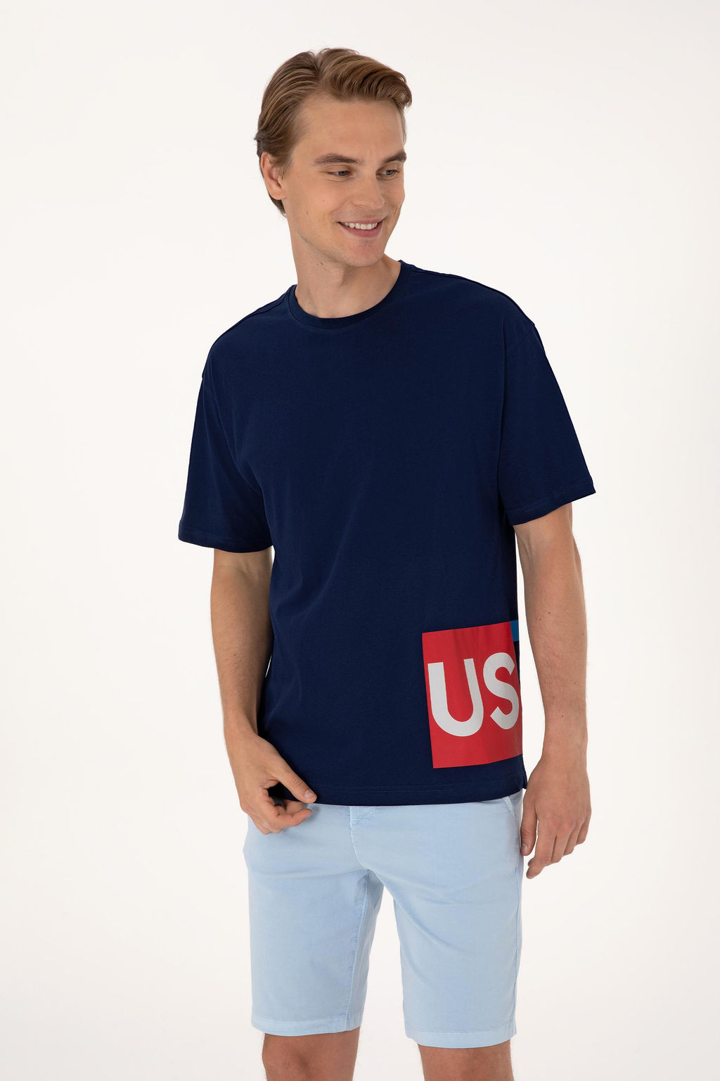 Erkek Comfort Fit Bisiklet Yaka Lacivert Ti__rt - U.s. polo assn фото 3