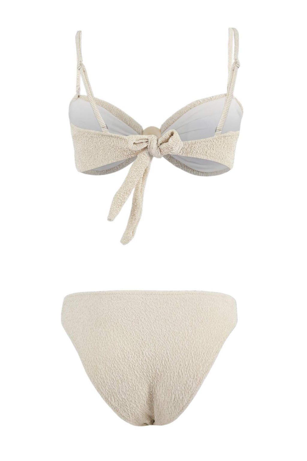 Ekru Dokulu Straplez Kapl? Aksesuarl? Brazilian Bikini Tak?m? TBESS26BT00057