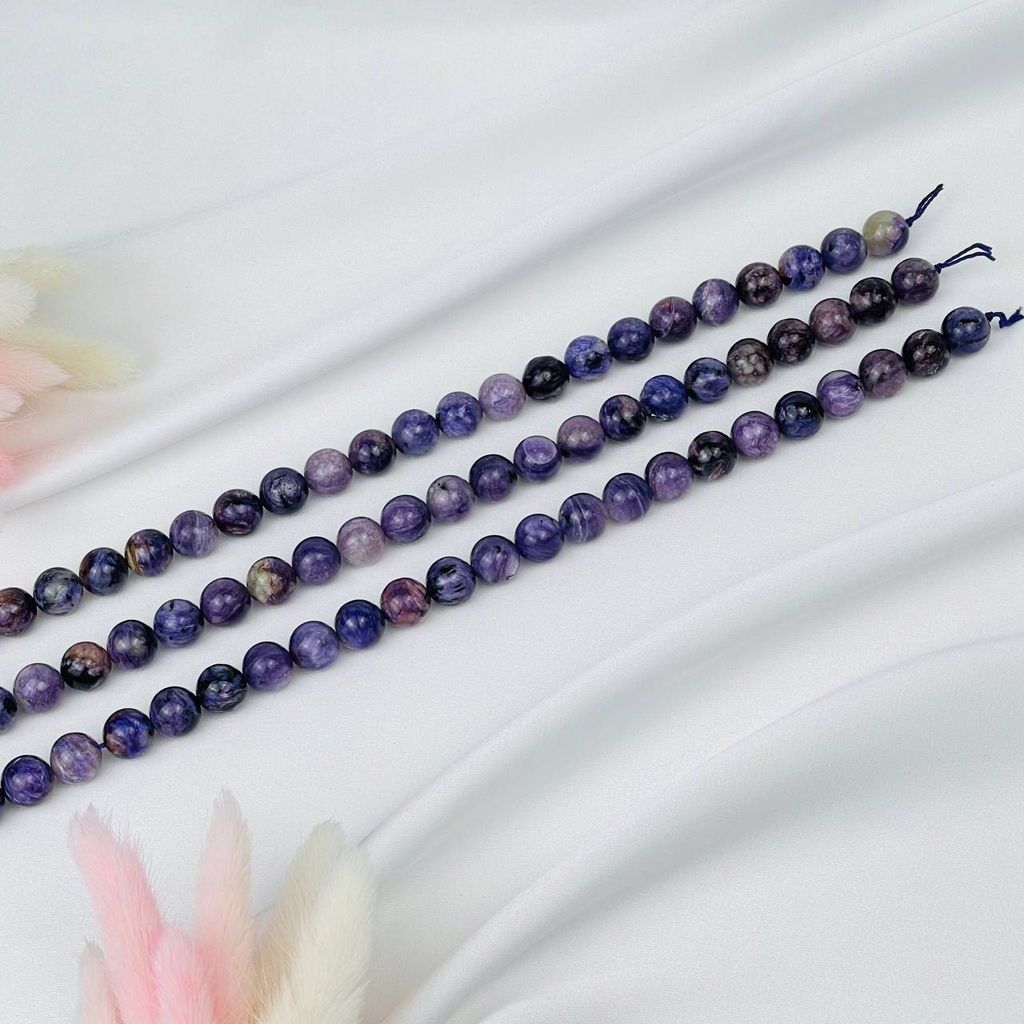 Бусины для украшений из Чароита (38 бусин) 39 см