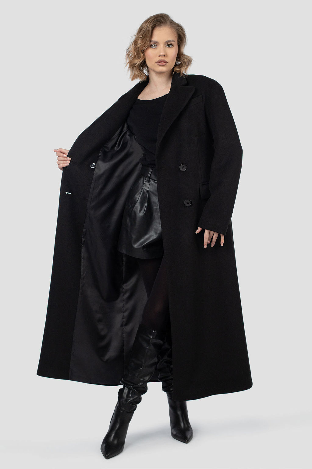 01-12173 Пальто женское демисезонное (пояс)