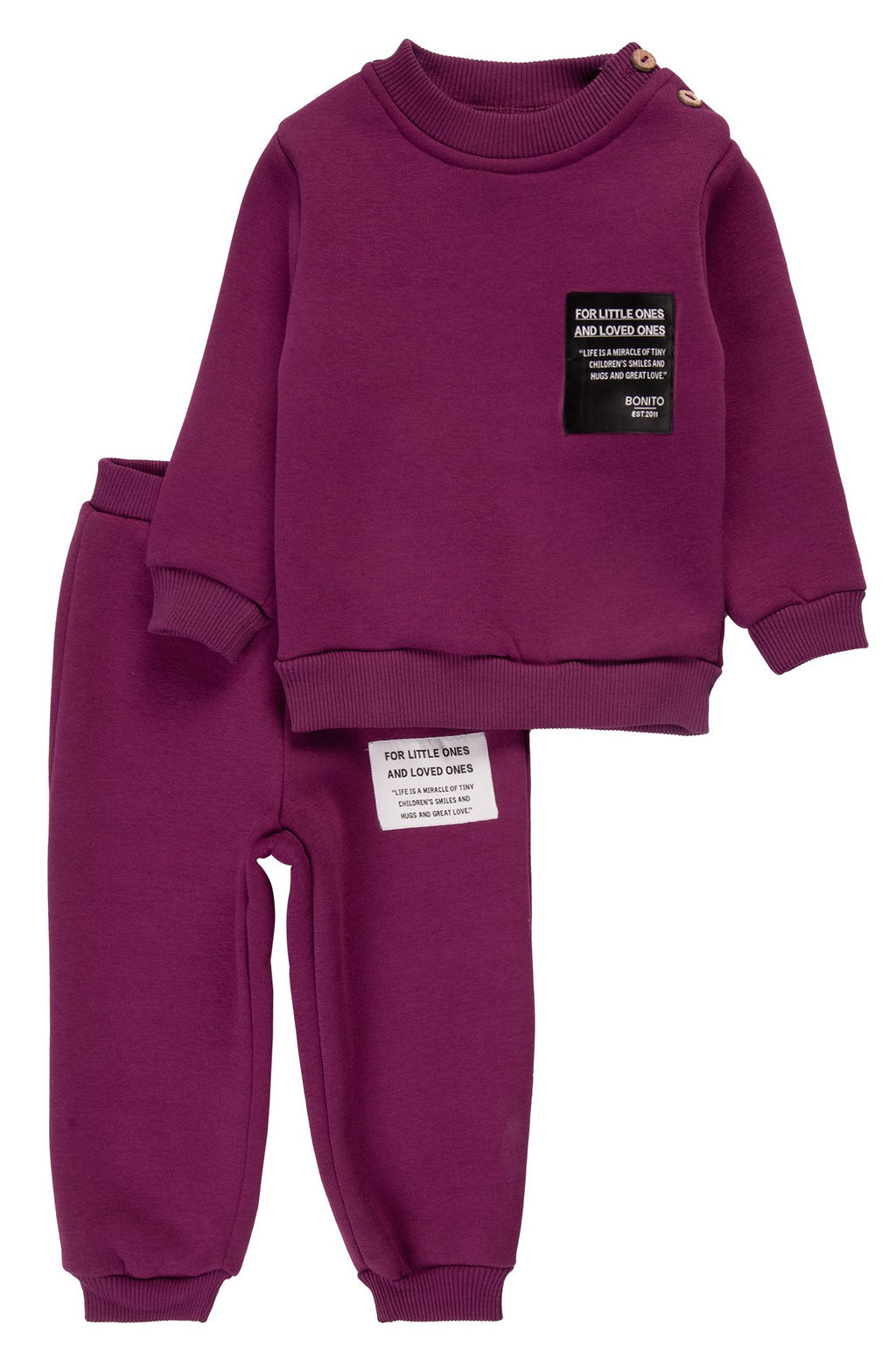 Теплый костюм для девочки из футера с начесом Bonito  фото 6