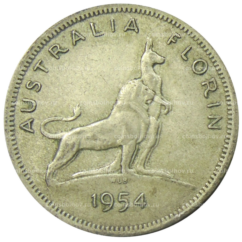 1 флорин (2 шиллинга) 1954 года Австралия  Королевский визит Елизаветы II