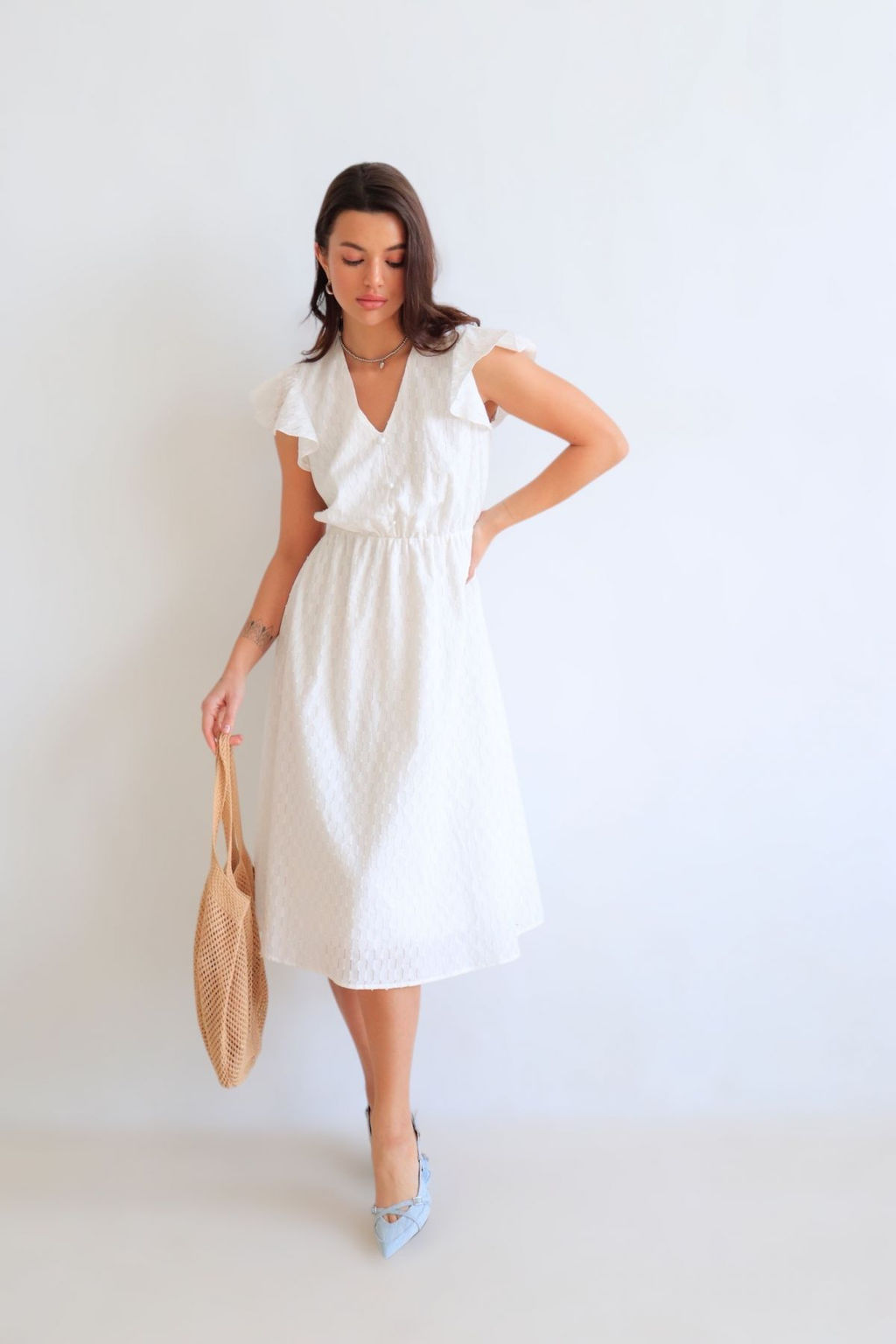 Martichelli Платье хлопковое белое  фото 10