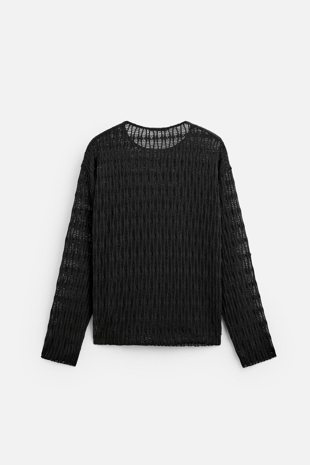 TEXTURED OPEN-KNIT SWEATER - Zara фото 8