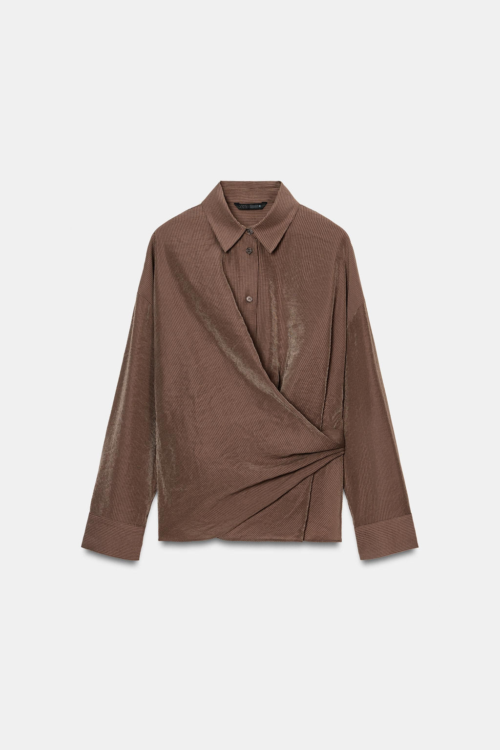 STRIPED SURPLICE SHIRT - Zara фото 14