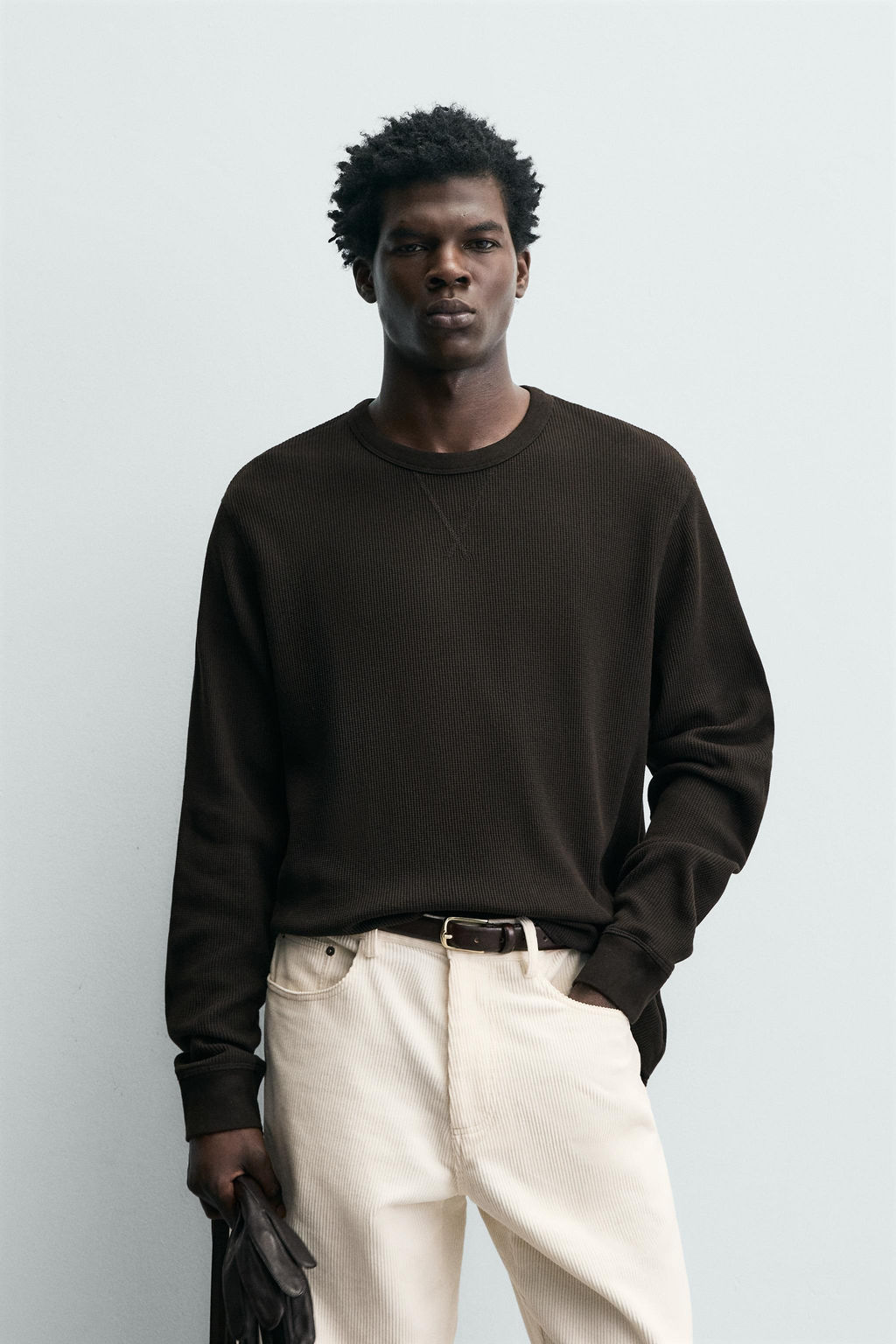 WAFFLE-KNIT TEXTURE T-SHIRT - Zara фото 2