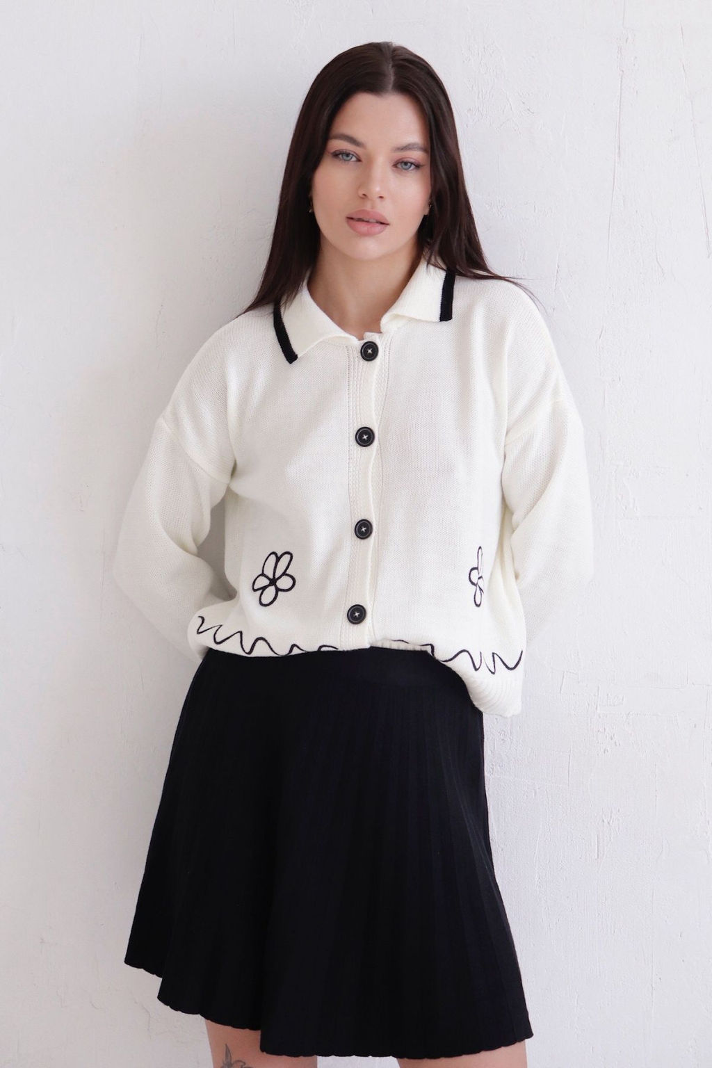 12068 Юбка чёрная вязаная - Martichelli фото 2