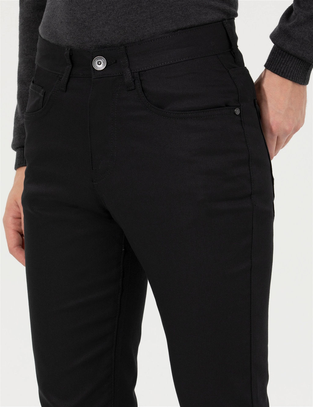 Siyah Slim Fit Kanvas Pantolon - Pierre cardin фото 6
