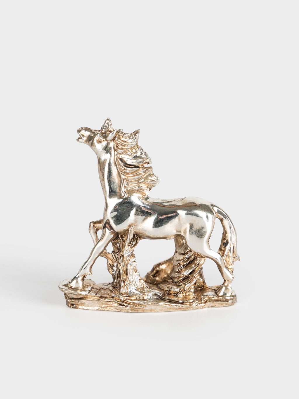 Статуэтка, 8 см, полирезин, серебристая, Бегущая лошадь, Horse