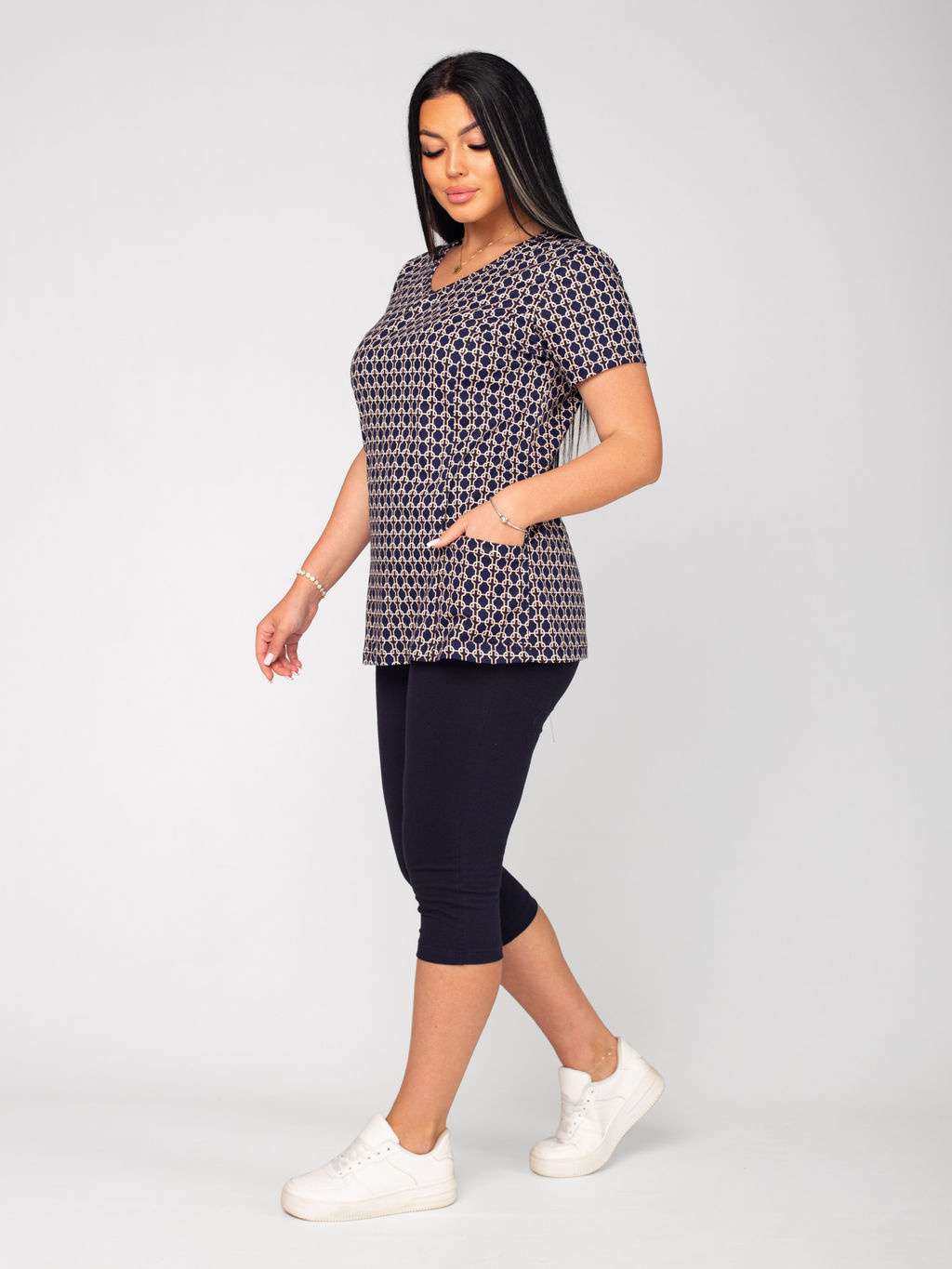 Костюм женский кулирка с бриджами АВГУСТИНА ЧЕРНИЛО - Domtrik фото 4