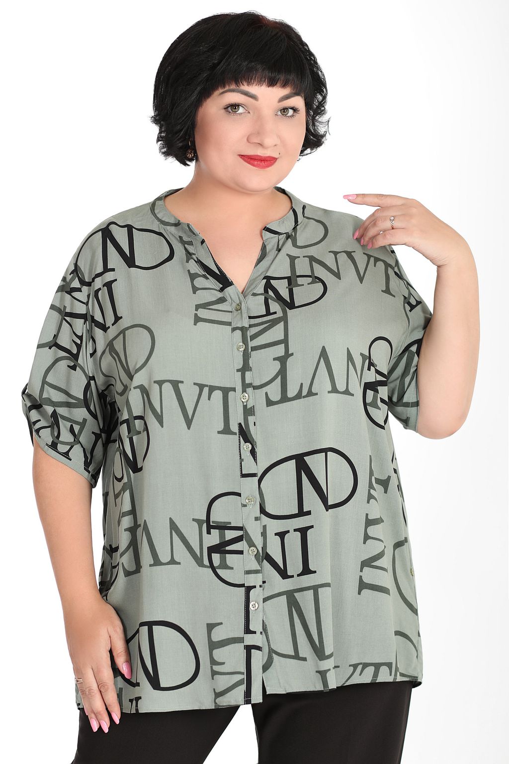 Рубашка летняя зеленая женская