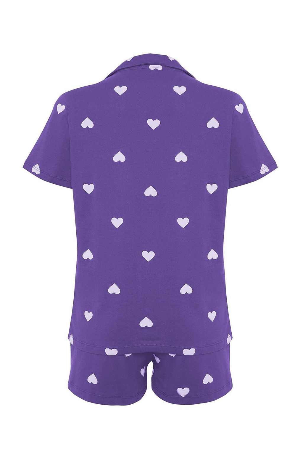 Trendyolmilla Ekru-Cok Renkli %100 Pamuklu Kalpli Sortlu Orme Pijama Tak?m? THMSS21PT0756 фото 45