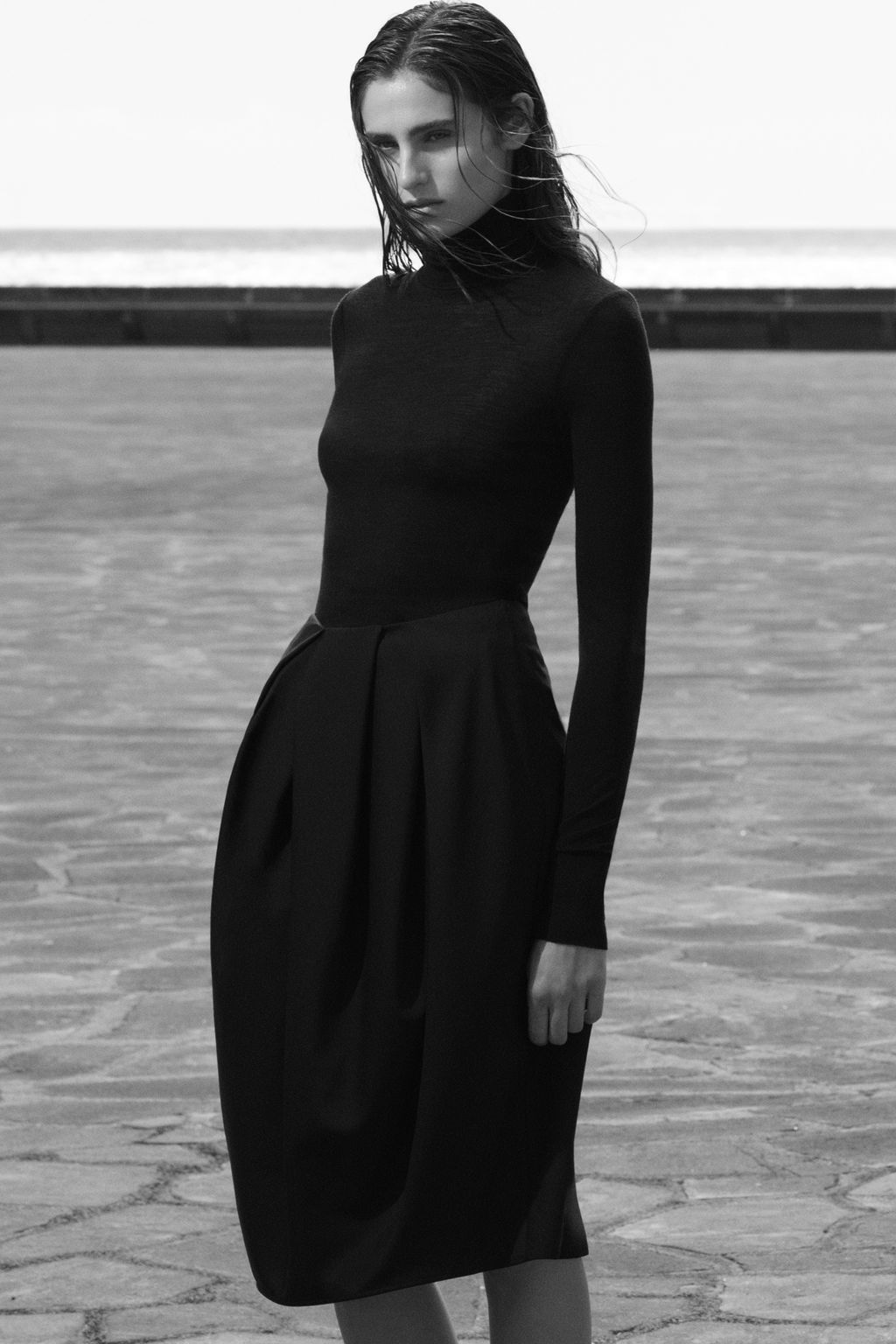 FALDA TULIP?N MIDI DE LANA PLISADA - H&m фото 9