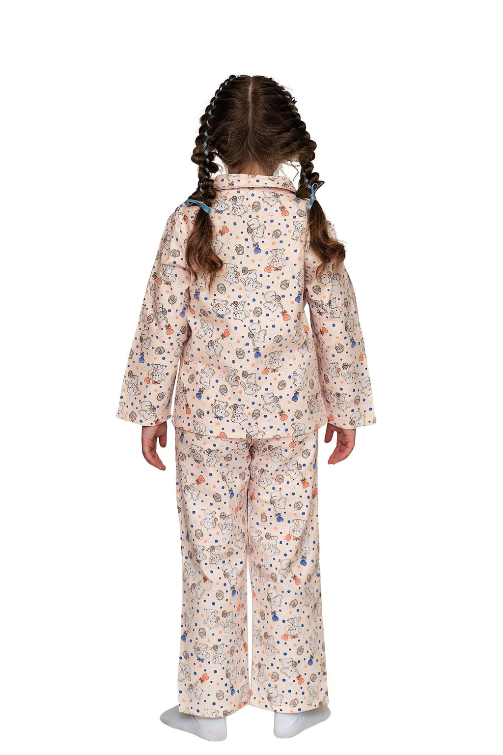 Пижама для девочки, модель 307, фланель (Слоники 5568-7) - Ивановотекстиль фото 2