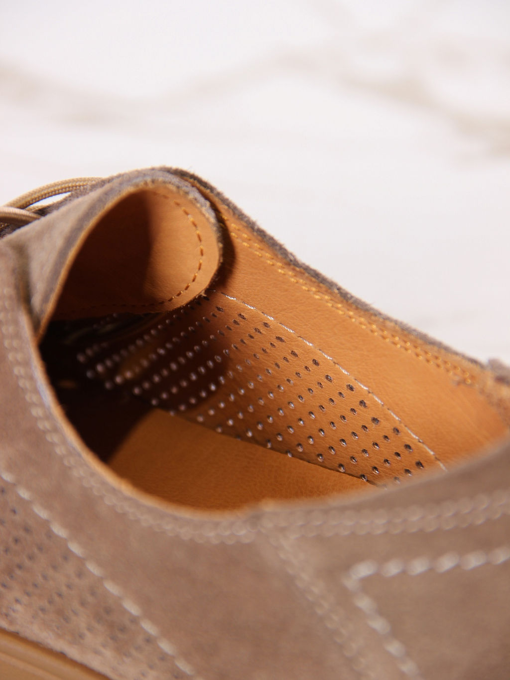 Туфли женские демисезонные с перфорацией 179.Р.астиbr.Серо-коричневая замша/Кожа - Edart фото 5