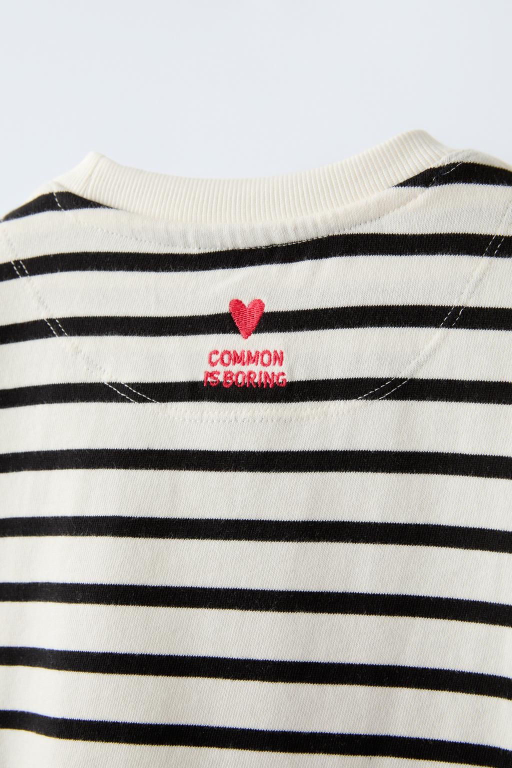 STRIPED EMBROIDERED T-SHIRT - Zara фото 6