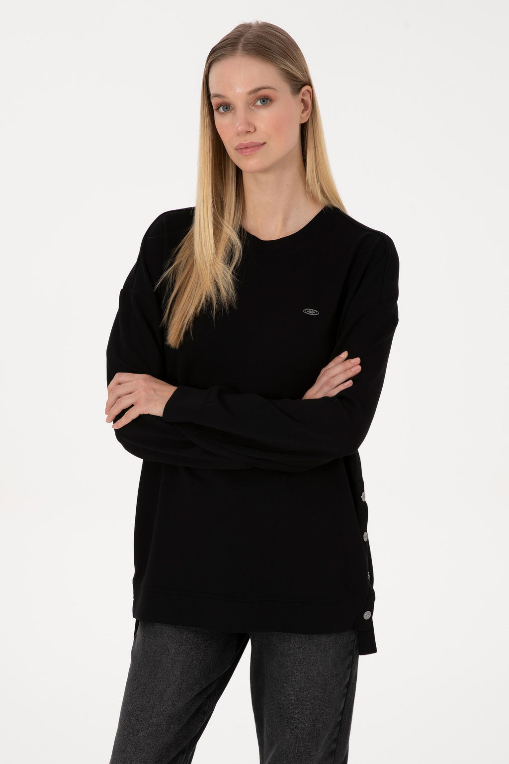 Kad_n Siyah Sweatshirt