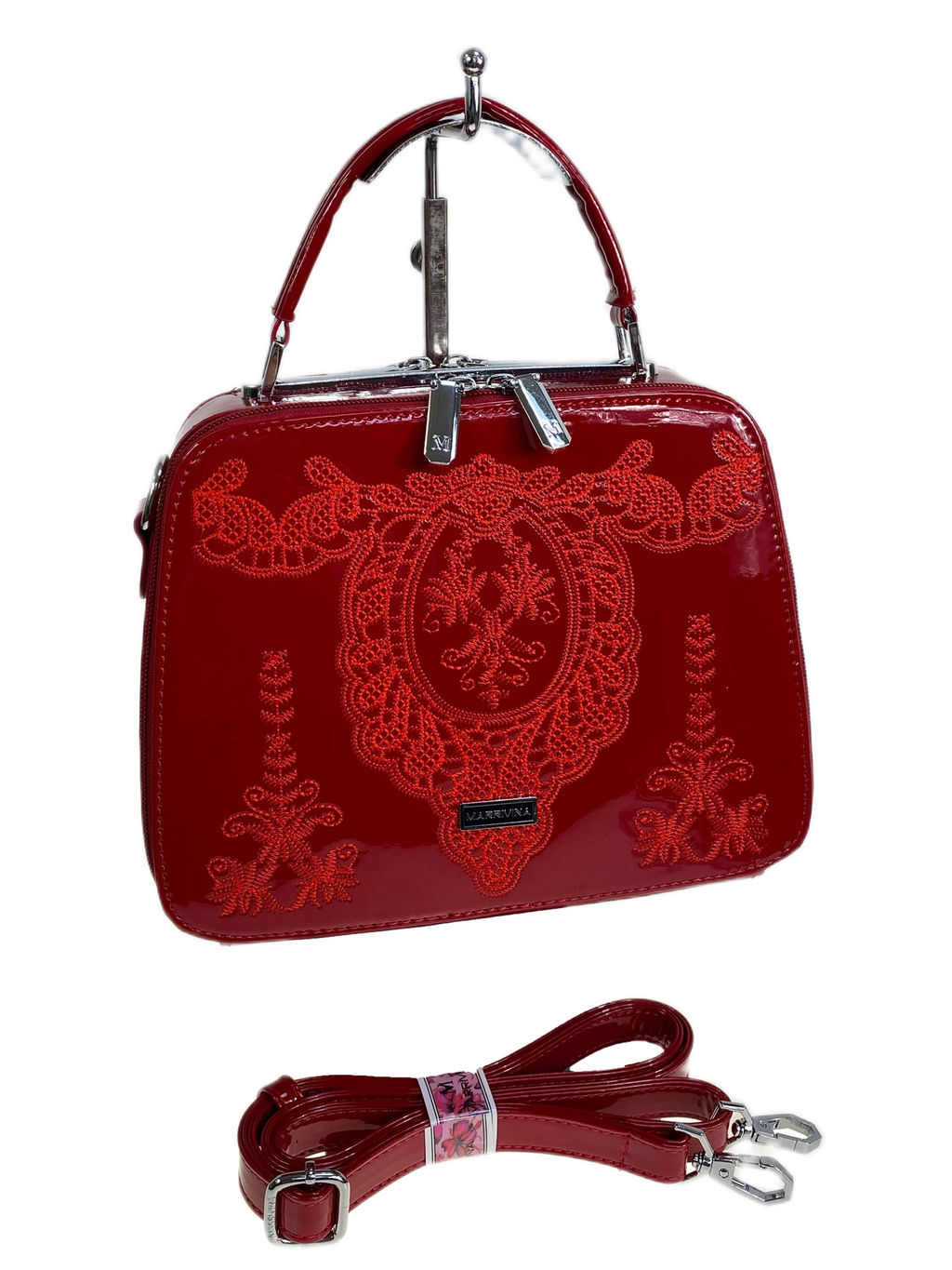 Женская сумка из искусственной кожи, цвет красный