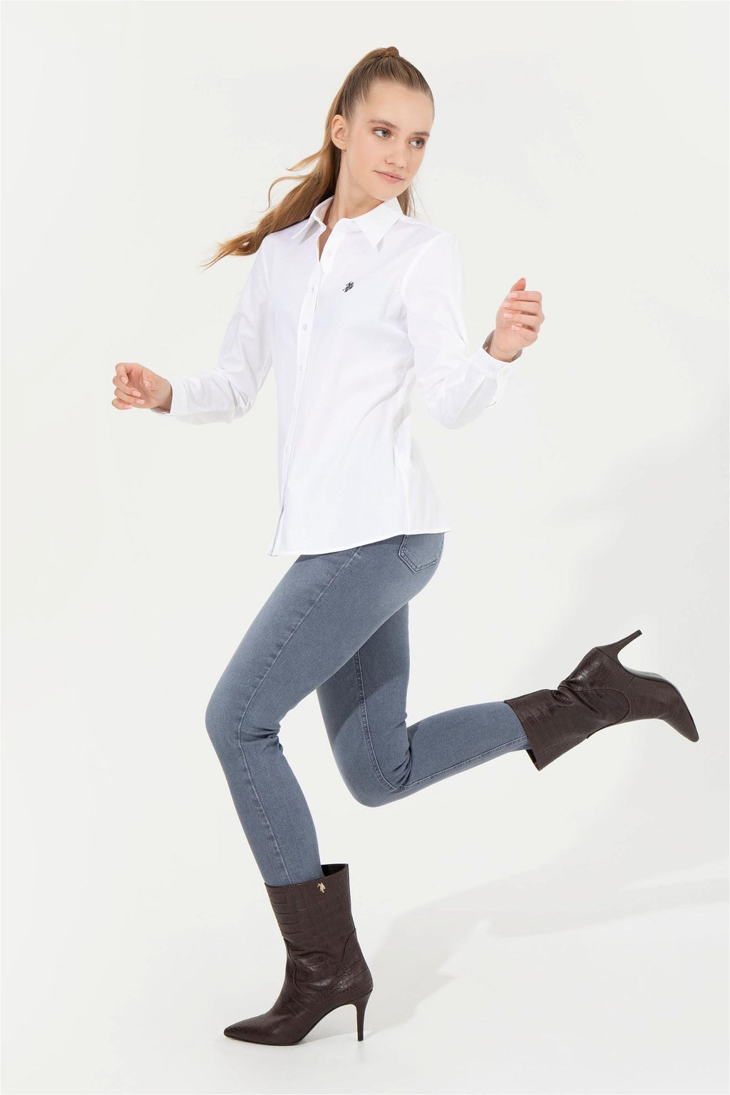 Рубашка женская белая Uzunkol Basic - U.s. polo assn фото 9