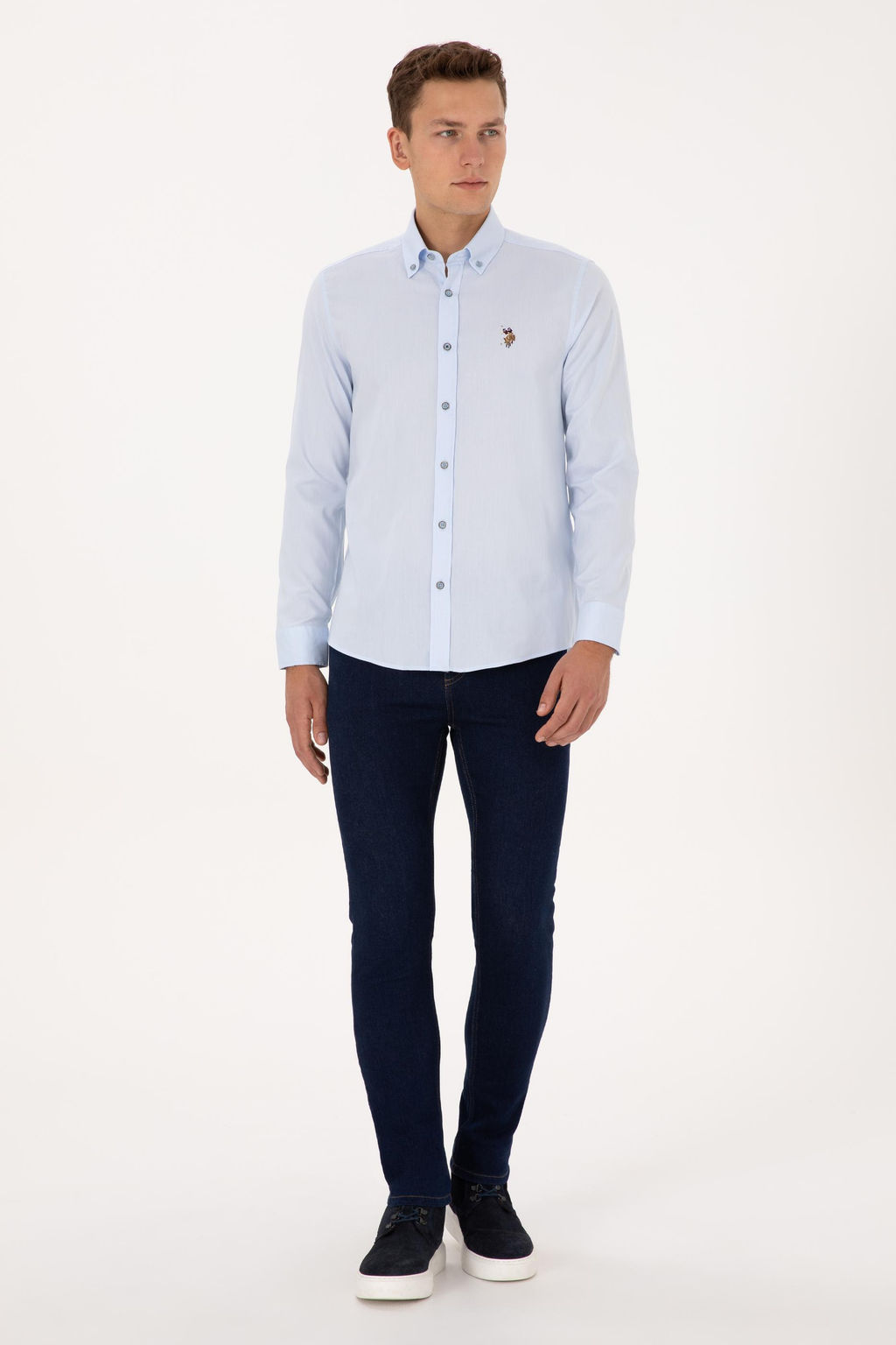 Erkek A__k Mavi Uzun Kollu Basic G_mlek - U.s. polo assn фото 4