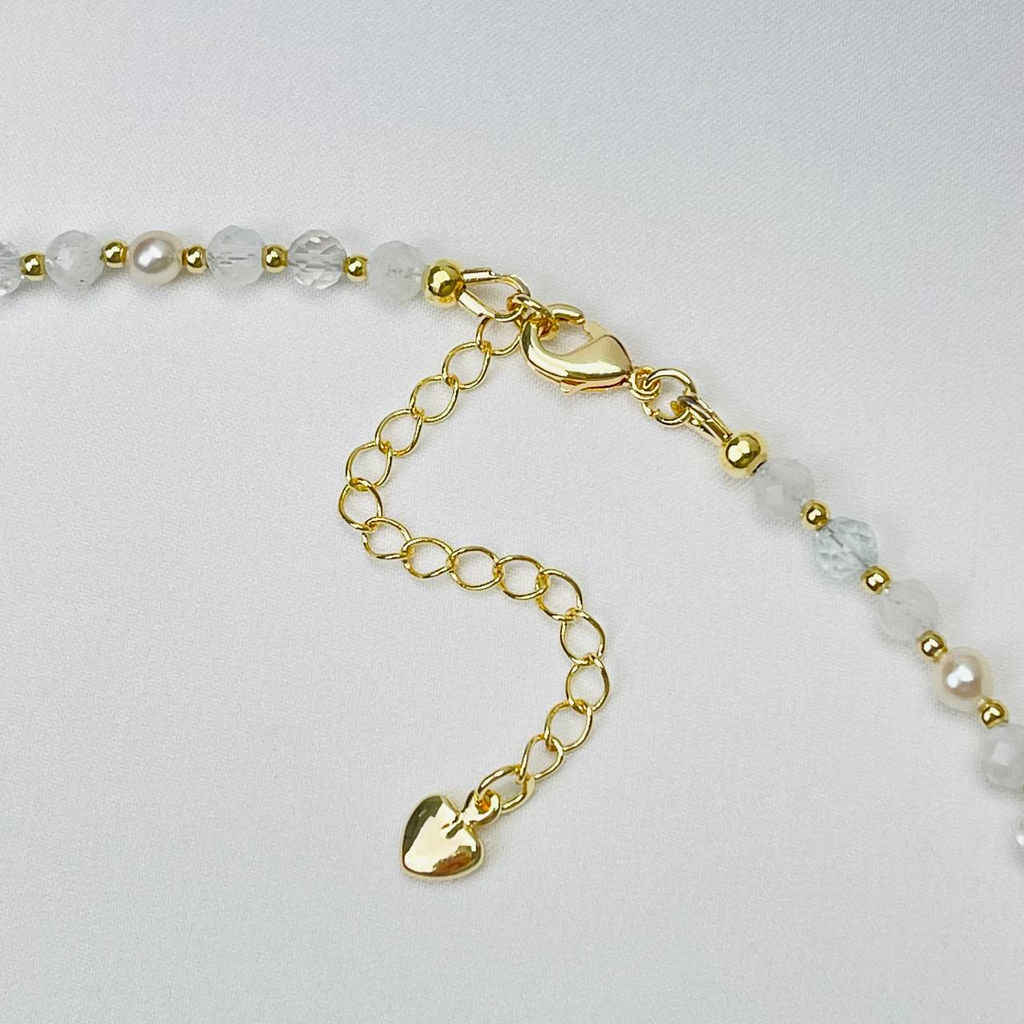 Колье для "Рака" из Топаза,Лунного камня и Жемчуга 37 см +