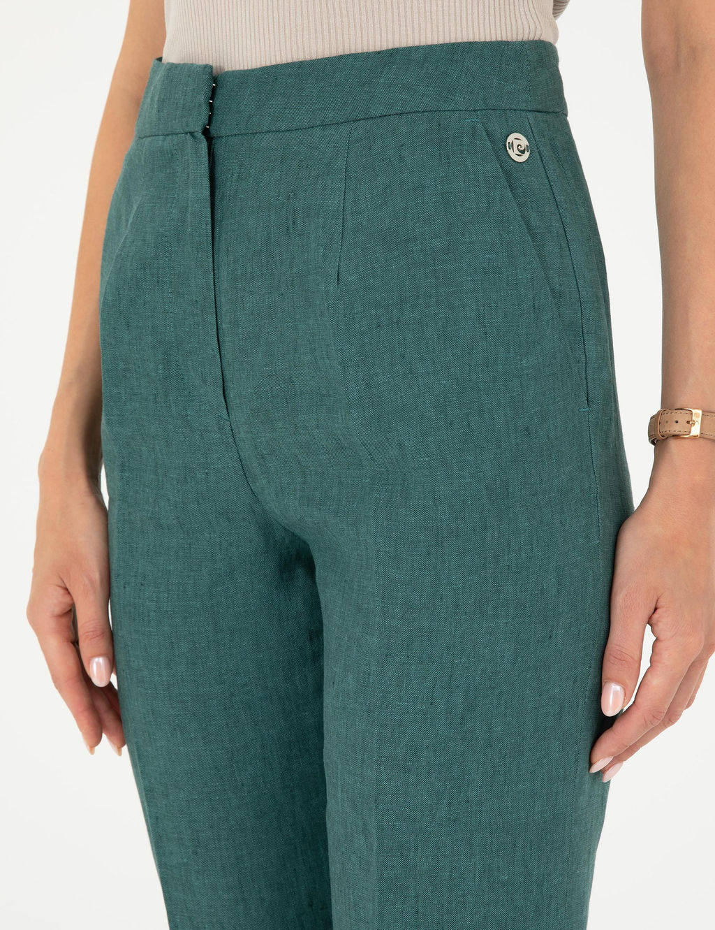 Ye_il Carrot Fit Keten Pantolon - Pierre cardin фото 5