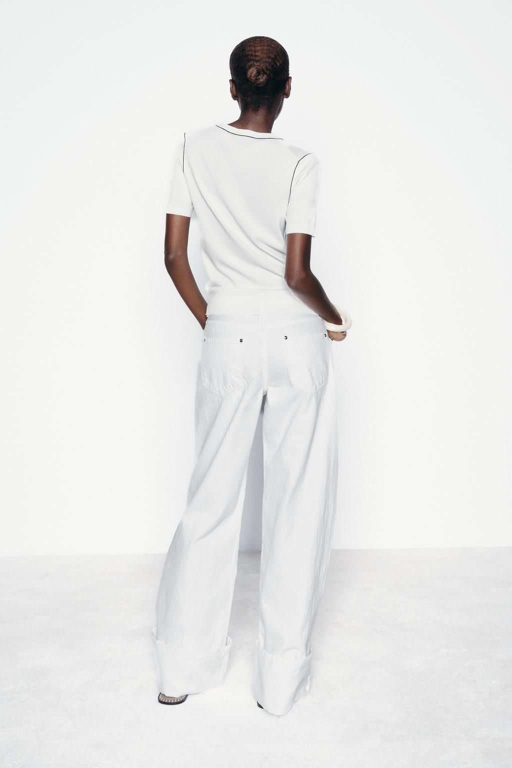 PLAIN KNIT TOP WITH CONTRAST TRIMS - Zara фото 11