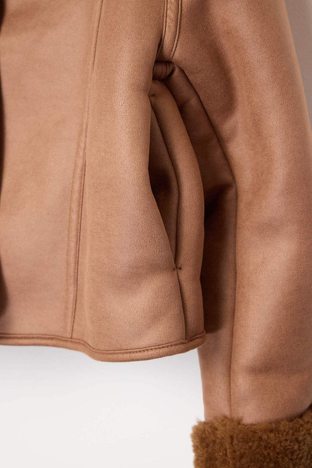 Camel Oversize Kal?p Pelus Detayl? Suet Mont TWOAW26MO00073 - Trendyolmilla фото 2